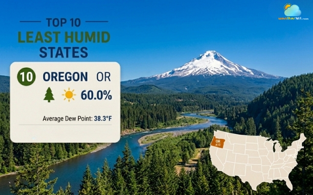 Oregon is among the least humid states