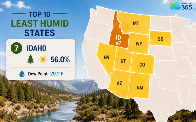 Idaho has balanced, comfortable humidity levels