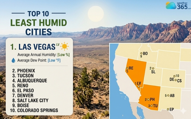 Cities have low dew points