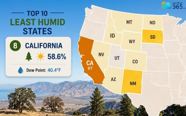 California has lower humidity than other states