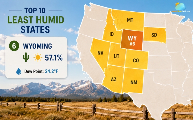 Wyoming experiences relatively low moisture