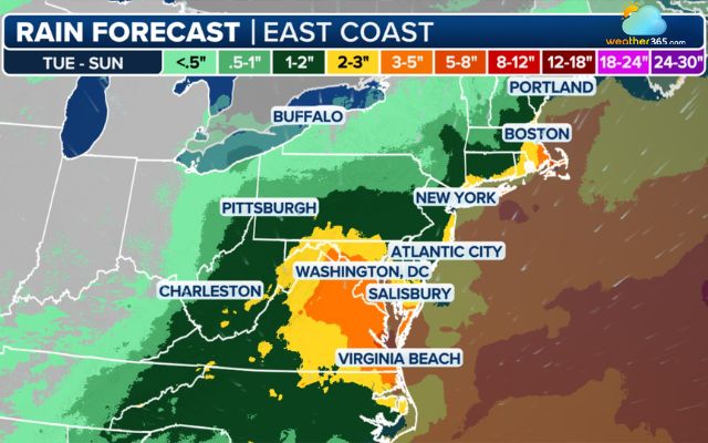 Rain forecast from FOX Weather