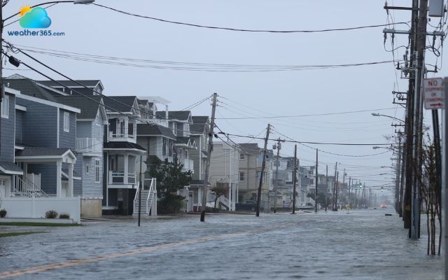 Flooding on streets in Avalon caused by powerful Nor’easter in Oct. 2025