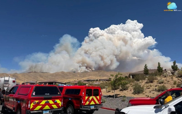 Fire crews battle the Hawk Fire near Reno, Nevada