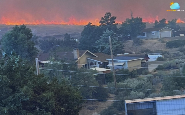 The Hawk Fire approaches residential areas in northwest Reno, Nevada