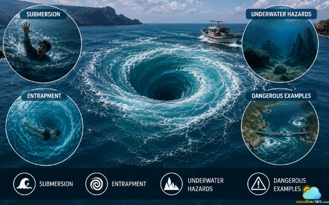 Ocean whirlpools can pose serious dangers
