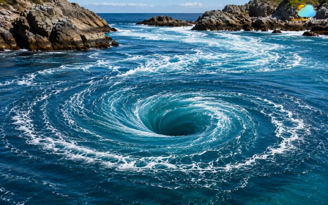 Surface whirlpools occur near the top layer of the ocean