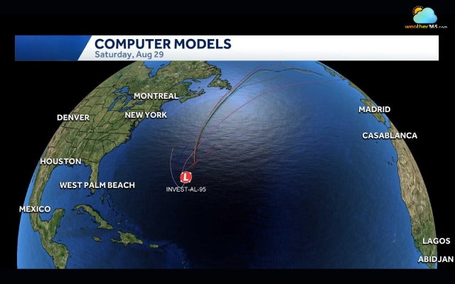 Invest 95-L had a 50% chance of developing into a tropical depression or tropical storm