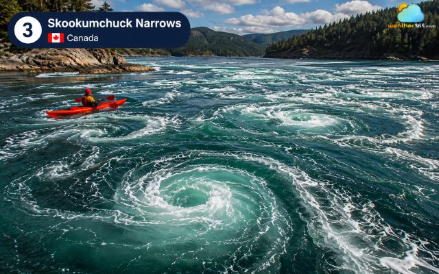 Skookumchuck Narrows is known for its intense tidal rapids