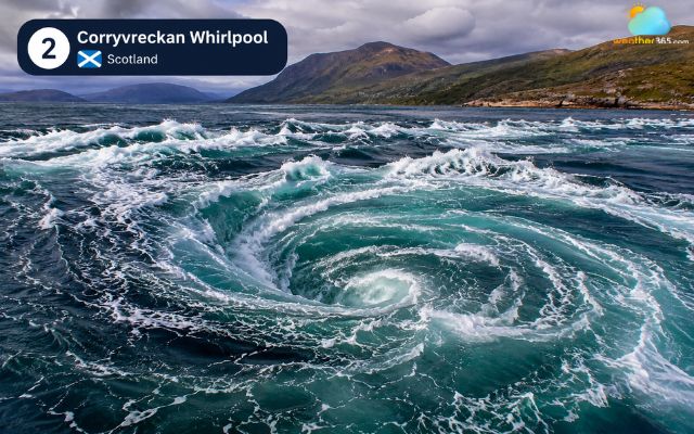 Corryvreckan Whirlpool is one of the most dangerous whirlpools in Europe
