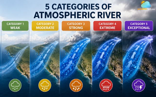 5 categories of an atmospheric river