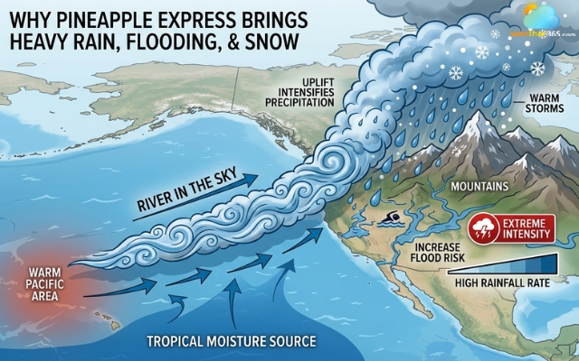 The Pineapple Express can bring dangerous weather phenomena