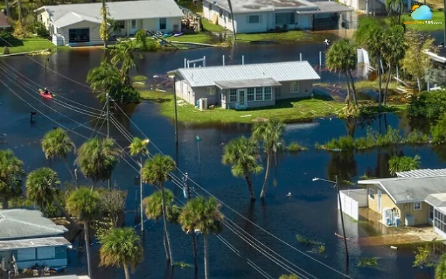 Flooding causes much disastrous damage to the US