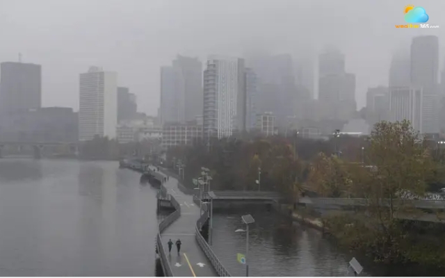Dark storm clouds gather over the Northeast
