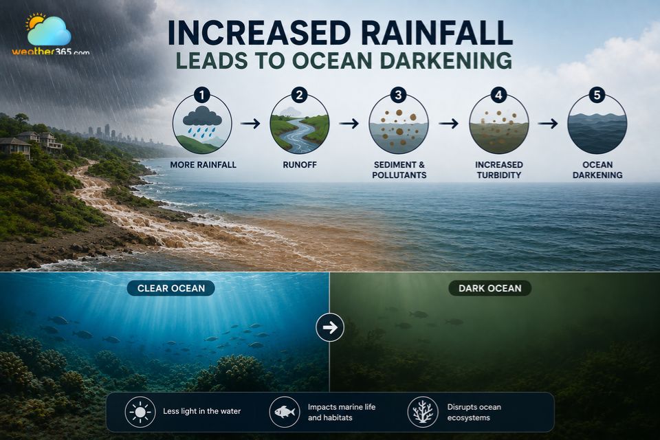 Increased rainfall leads to ocean darkening