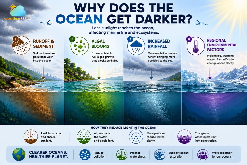 Reasons why the ocean gets darker