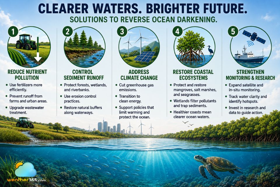 Some solutions to reverse ocean darkening