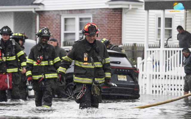 Emergency crews rushed out to help stranded residents